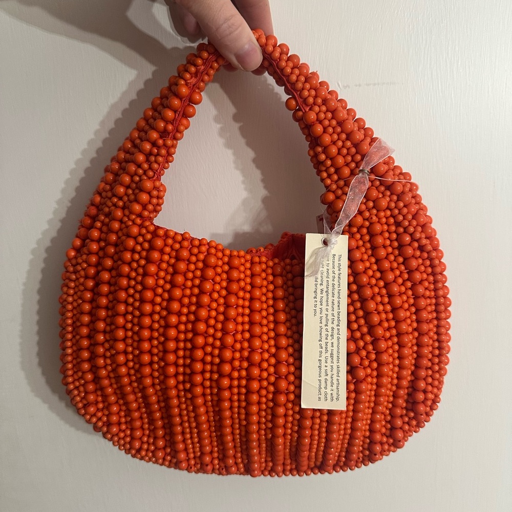 ✅ Viral TikTok Orange Beaded Women's Bag